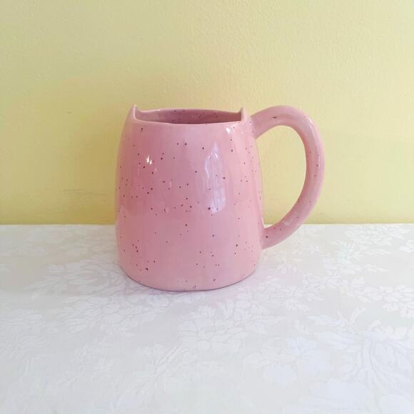 Pink Speckled Kitten Kitty Cat Molded Face Coffee Mug, Tea Cup, Mugs, Coffee Cup - Picture 3 of 9